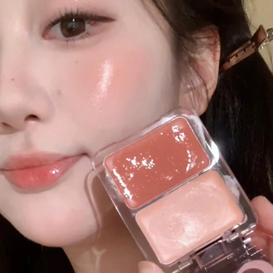 Water Light Peach Cream Blush Milk Pink Natural Cheek Tint - Waterproof Makeup Palette