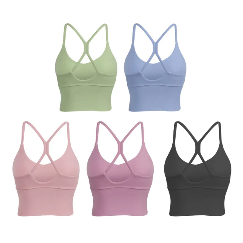 SOISOU S-XL Nylon Sports Bra Top - Breathable Bralette for Active Women