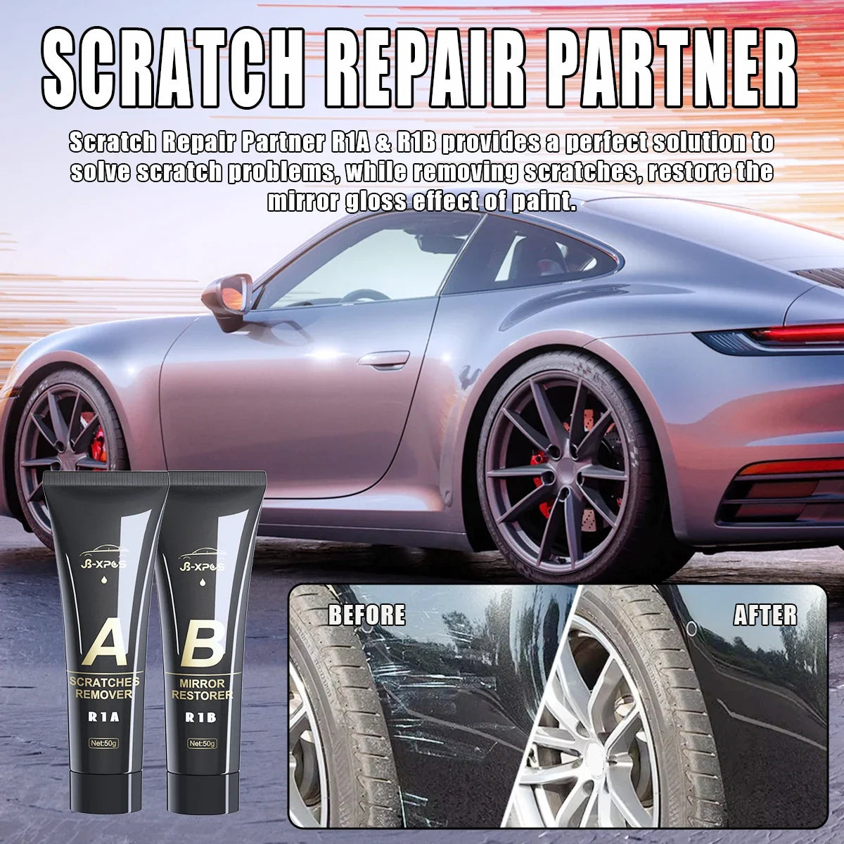 Car Scratch Remover Paint Care Set - R1 Auto Scratch Repair and Polishing