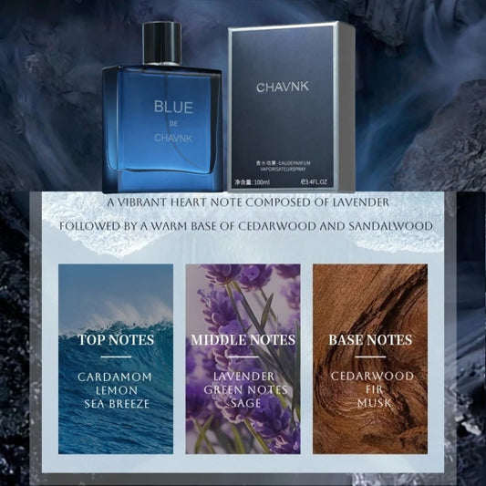 Charm Blue Men's Perfume 100ml - Long Lasting Fresh Floral Scent Cologne