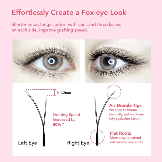 DIYDAY YY Fox Eyelash Extensions - Three Layers Y Shaped Premade Lashes