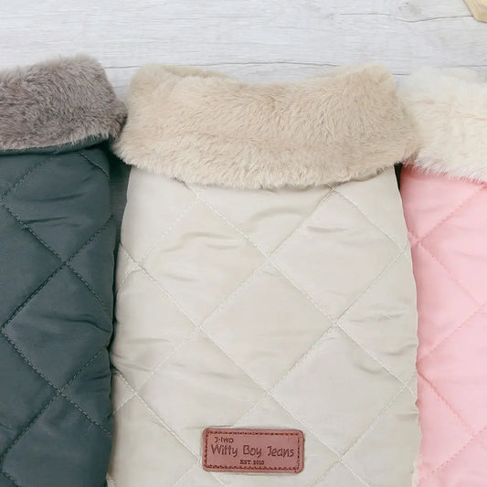 Warm Chihuahua Dog Cat Clothes Winter Fur Collar Small Dogs Puppy Coat Thick Cotton Pet Jacket Outfits for Small Dogs