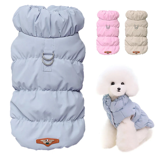 Soft Warm Dog Clothes for Winter - Padded Puppy and Cat Jacket for Small to Medium Breeds