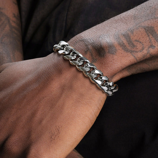 Men's 6-12MM Waterproof Stainless Steel Cuban Chain Bracelet - Stylish Punk Jewelry Gift