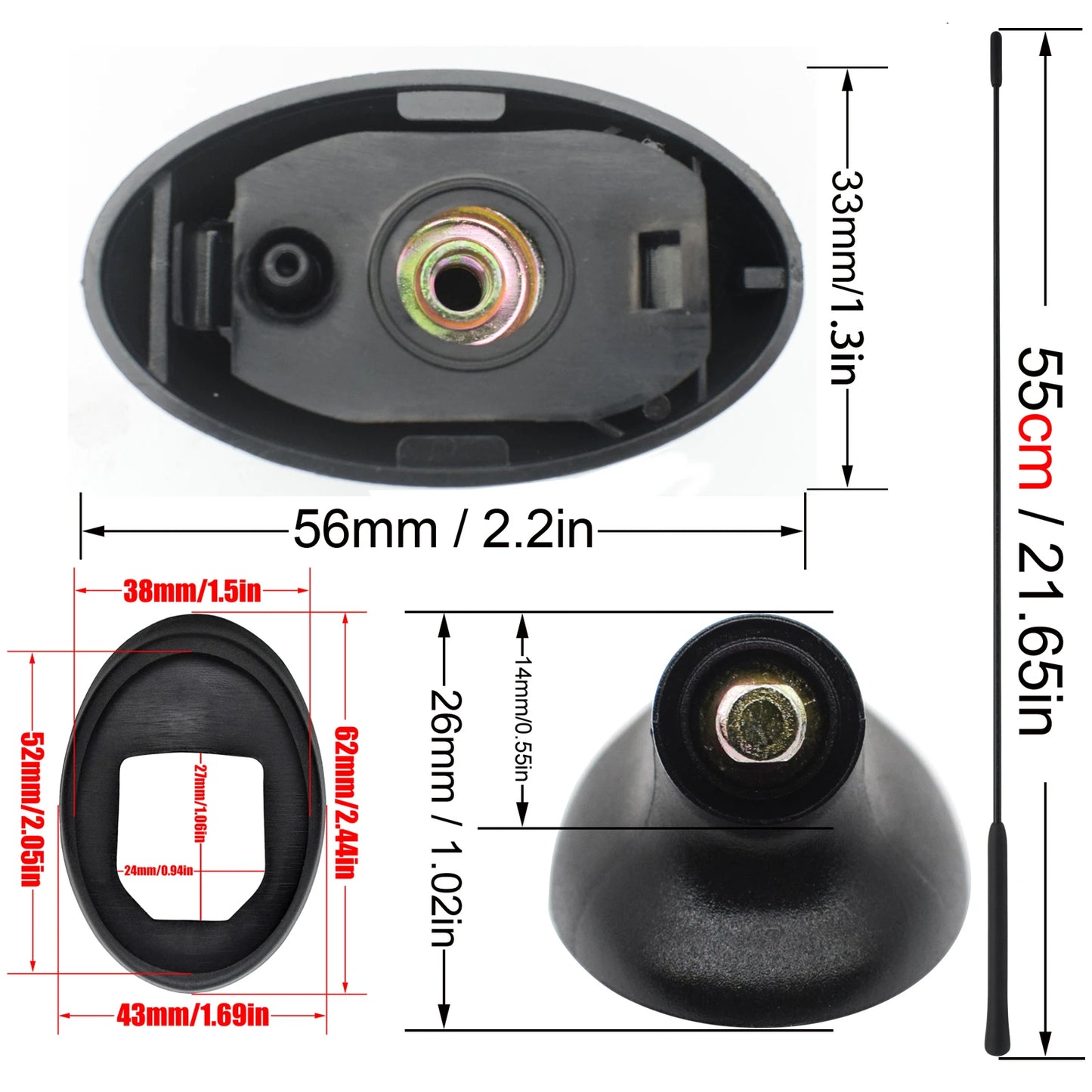 Car Roof Radio Antenna Aerial Base Mast Seal for Ford
