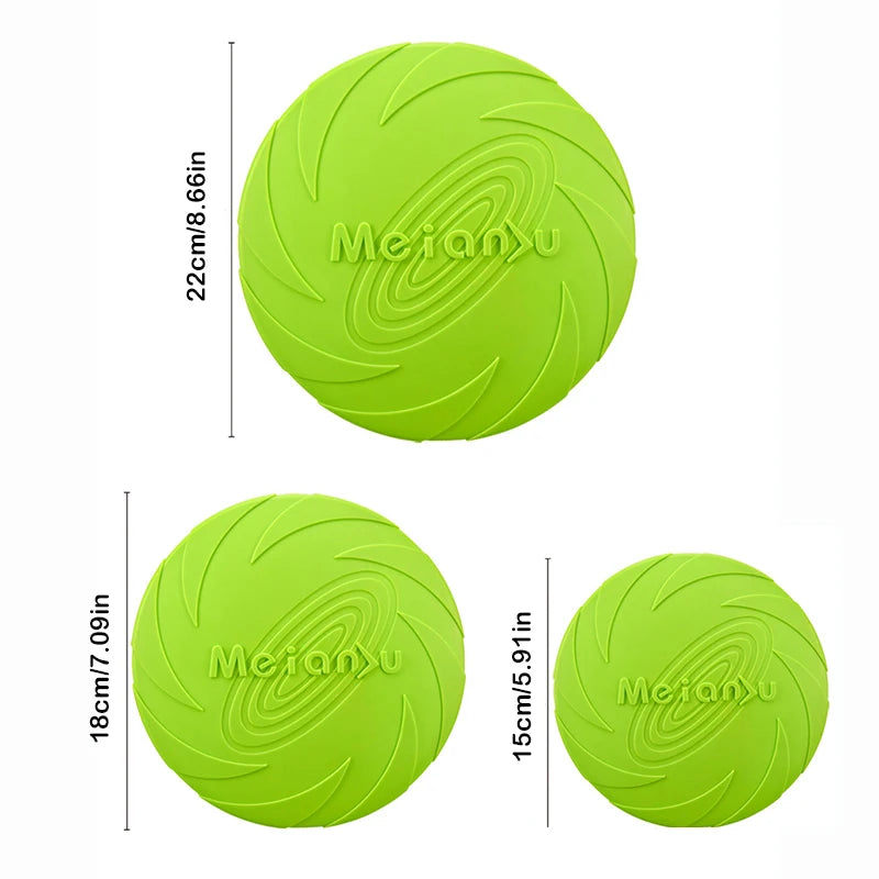 Silicone Flying Disc Dog Toy - Multicolor, Durable Chew Toy for Outdoor Fun