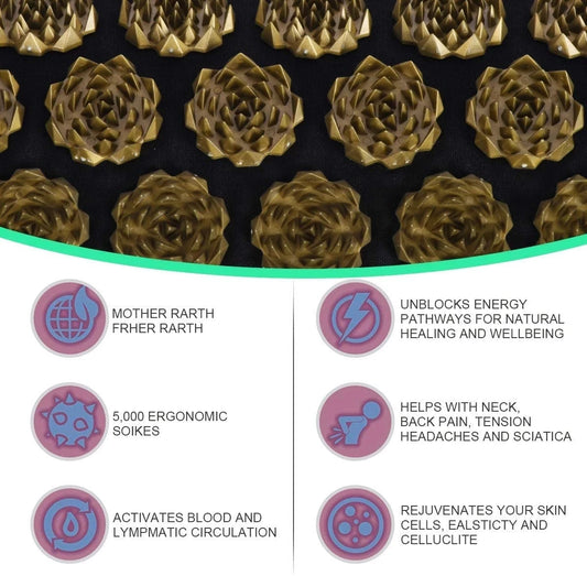 Kuznetsov's Acupressure Yoga Mat with Spikes - Sensi Massage Cushion & Foot Massager