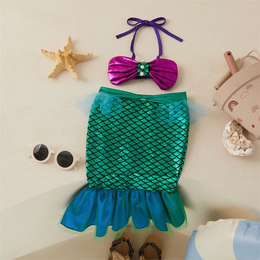 Tregren Toddler Girls Mermaid Bikini Swimsuit 2Pcs
