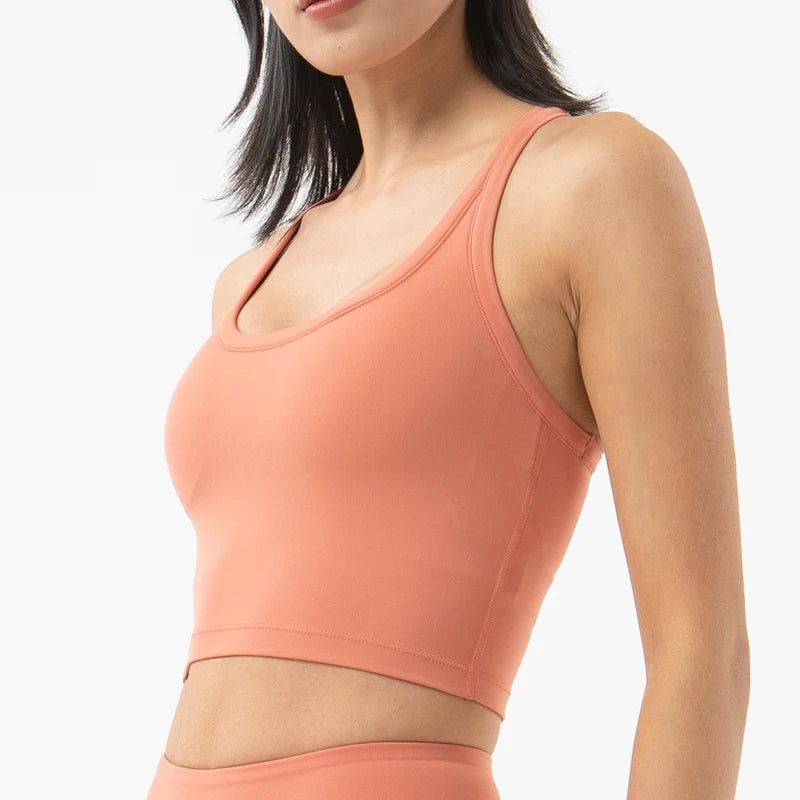 SOISOU Nylon Gym Bra Sports Top for Women - Breathable Yoga & Fitness Support
