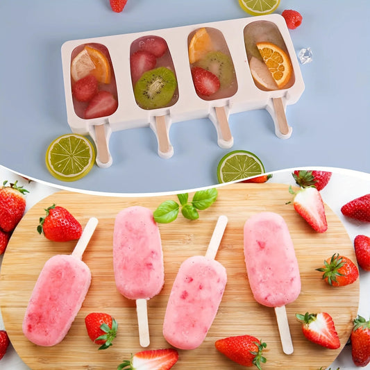 Silicone Ice Cream Mold - DIY Fruit Juice Ice Tray and Popsicle Mould