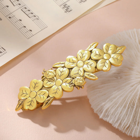 Skyrim Flowers Leaves Hair Clip - Elegant Gold Color Tiara for Brides and Fashion Lovers
