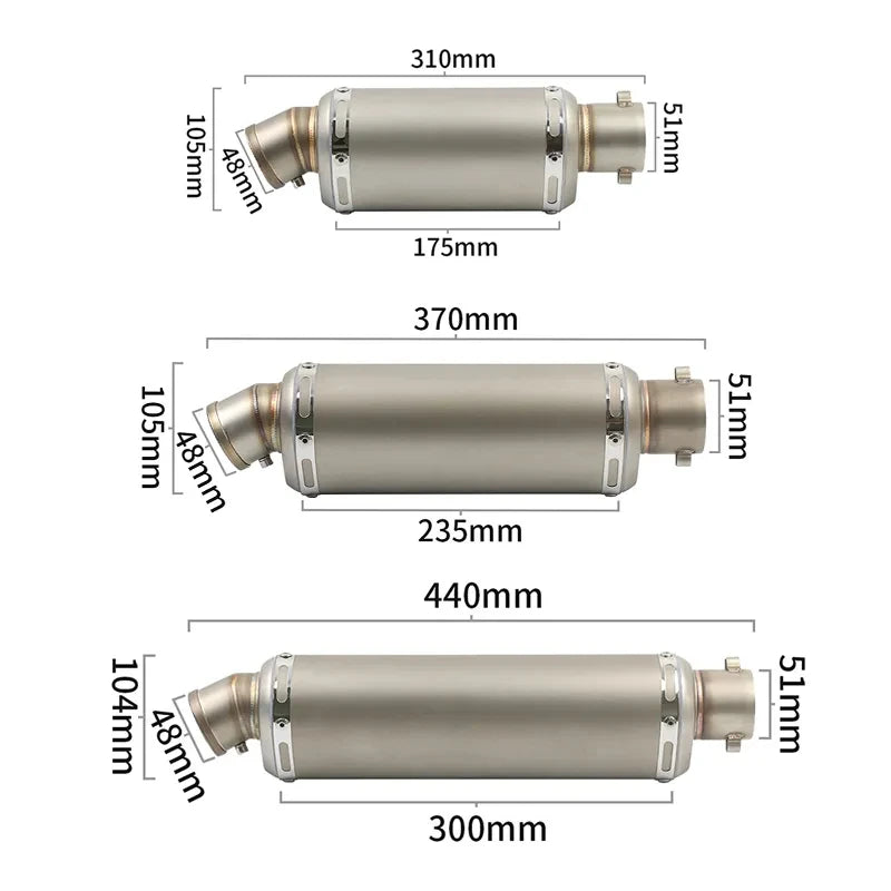 51mm Universal Motorcycle Exhaust Muffler