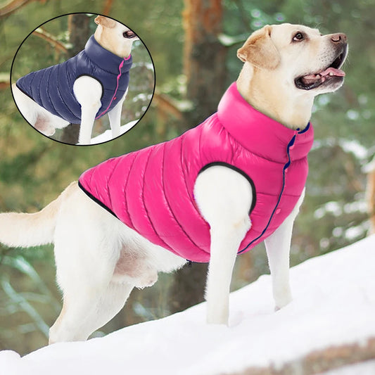 Soft Winter Dog Jacket - Reversible Waterproof Vest for All Dog Sizes