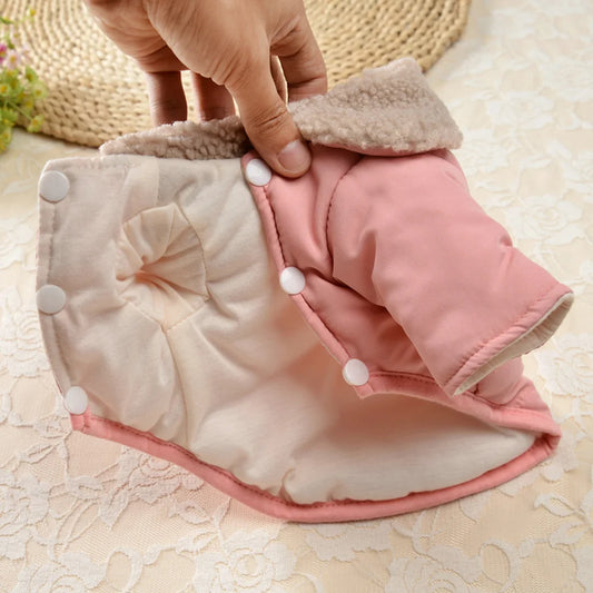 Cozy Winter Pet Jacket for Small to Medium Dogs – Stylish and Warm Puppy Coat with Fur Collar