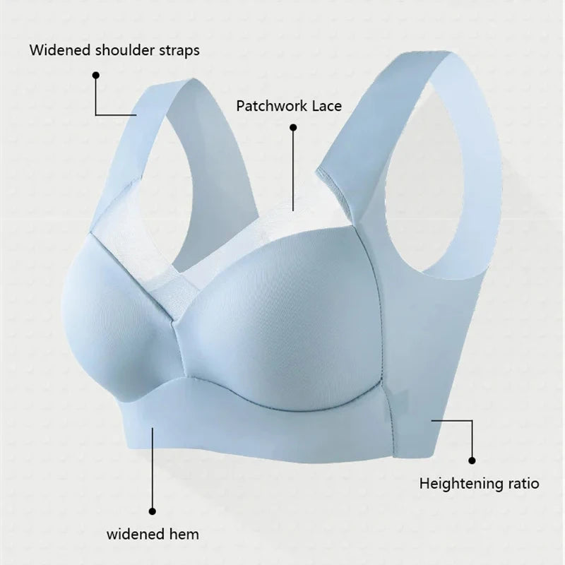 Women Seamless Plus Size Lace Push Up Sports Bra