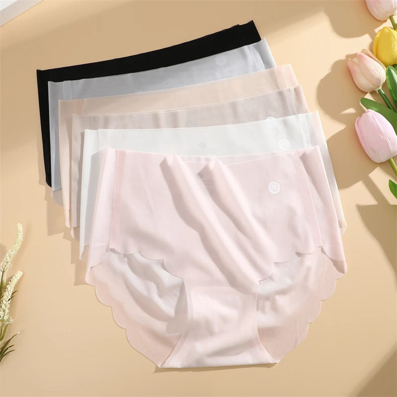 4PCS Ultra-thin Ice Silk Seamless Women's Panties
