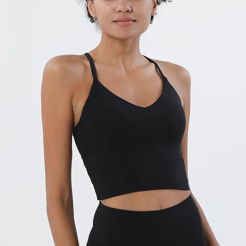 SOISOU S-XL Nylon Sports Bra Top - Breathable Bralette for Active Women