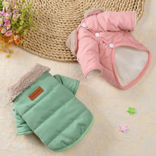 Cozy Winter Pet Jacket for Small to Medium Dogs – Stylish and Warm Puppy Coat with Fur Collar