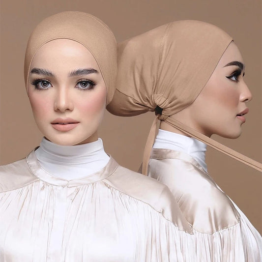 Soft Modal Muslim Turban Hat - Elegant Inner Hijab Caps for Women
