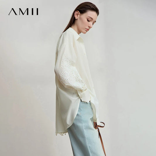 AMII 2025 New Arrival Autumn Office Lady Shirt