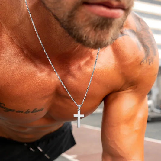Waterproof Cross Necklaces for Men - Anti-Allergy Stainless Steel Jewelry Gifts