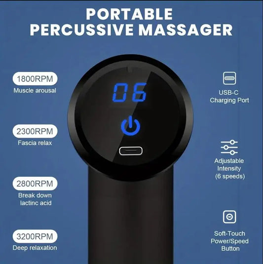 Mini Muscle Massage Gun - Portable Deep Tissue Handheld Percussion Massager for Body, Back, Neck, and Legs