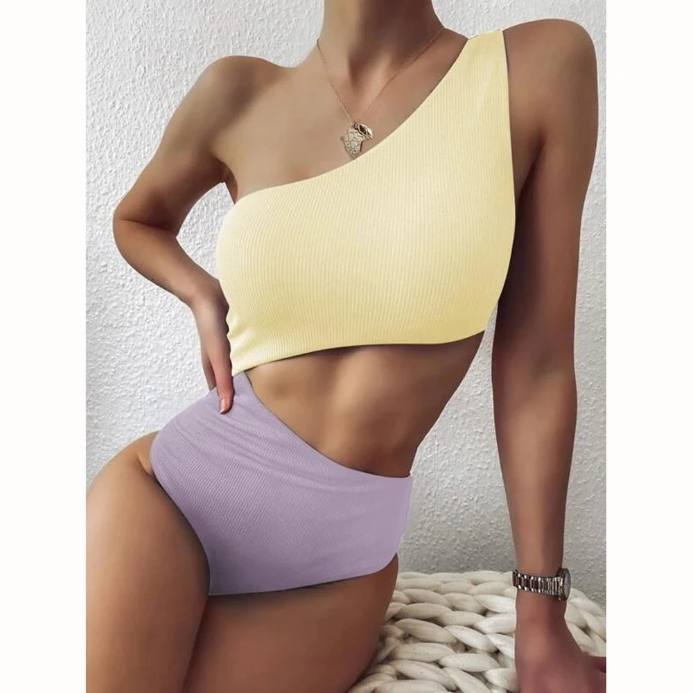 One Shoulder Women's One Piece Swimsuit - Stylish Monokini for Every Summer Adventure