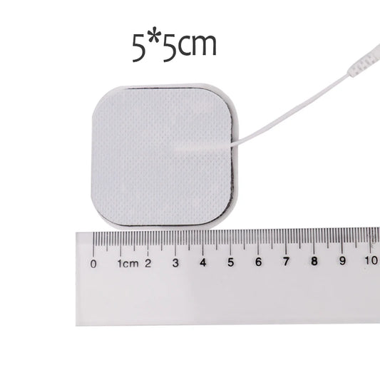 20/100p 5x5cm TENS EMS Nerve Muscle Stimulator Gel Electrode Pads with 2mm Plug