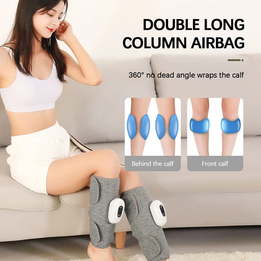 Wireless Rechargeable Electric Leg Massager - 3 Modes Air Compression Calf Massage
