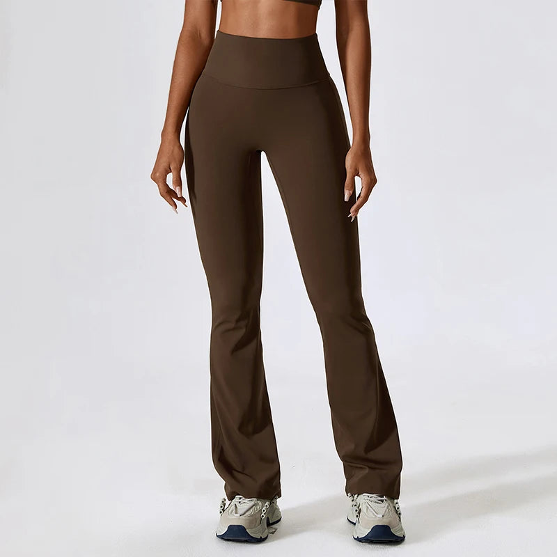 Naked Feeling High-Waist Flared Leggings – Push-Up Breathable Yoga & Fitness Pants for Women