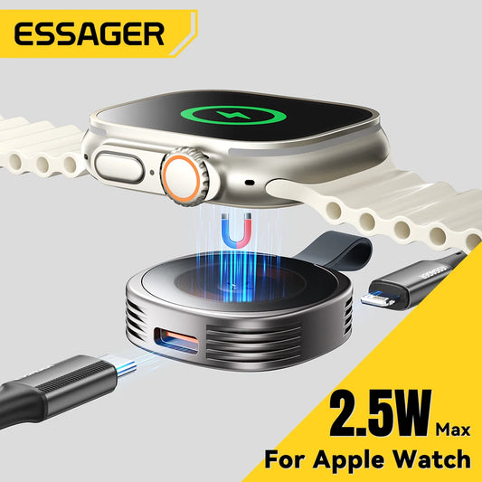 Essager Magnetic Fast Charger for Apple Watch 8/7/6/5/4/3/2/SE - Portable USB-C for iWatch Ultra