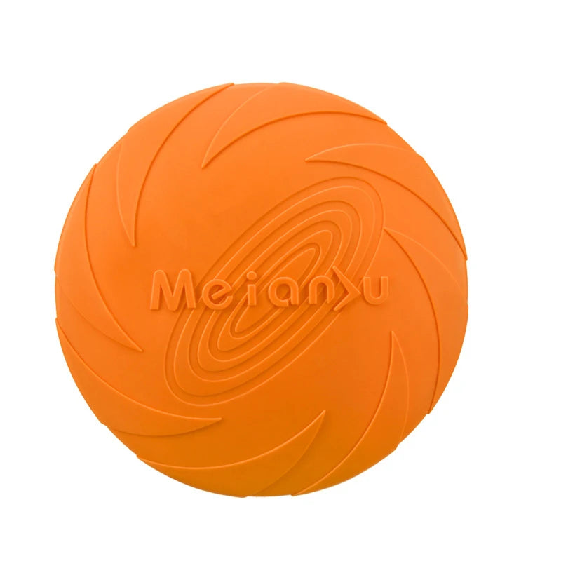 Silicone Flying Disc Dog Toy - Multicolor, Durable Chew Toy for Outdoor Fun