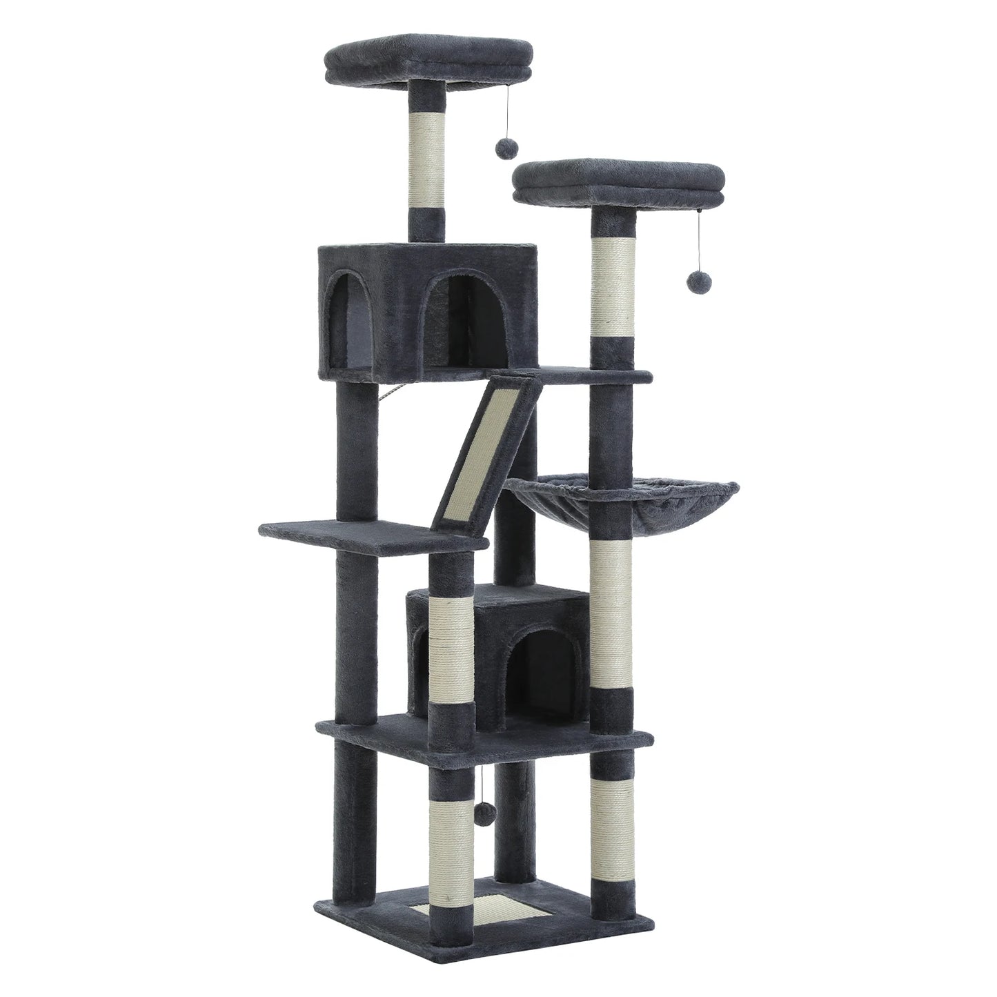 Large Cat Tree Tall Cat Tower for Indoor Cats - Multi-Level Plush Cat Condo with Scratching Posts and Perches