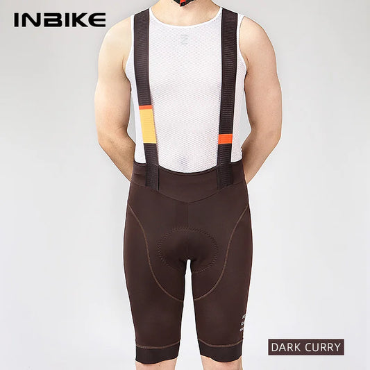 INBIKE Men's MTB Cycling Bib Shorts - Professional Bicycle Shorts for Road & Mountain Biking