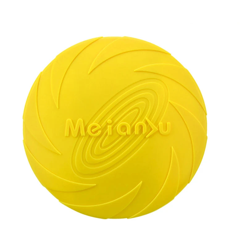 Silicone Flying Disc Dog Toy - Multicolor, Durable Chew Toy for Outdoor Fun