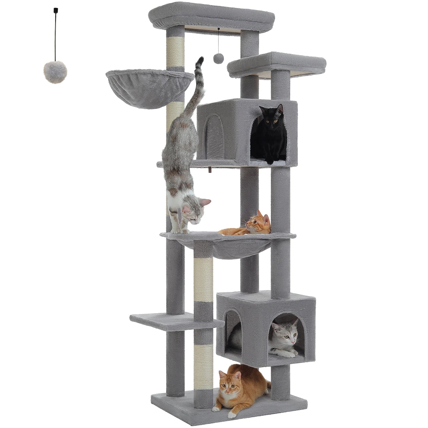 Large Cat Tree Tall Cat Tower for Indoor Cats - Multi-Level Plush Cat Condo with Scratching Posts and Perches