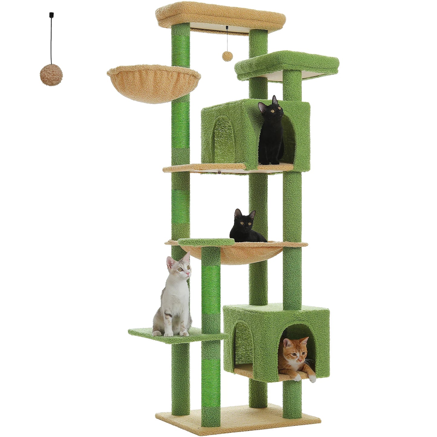 Large Cat Tree Tall Cat Tower for Indoor Cats - Multi-Level Plush Cat Condo with Scratching Posts and Perches