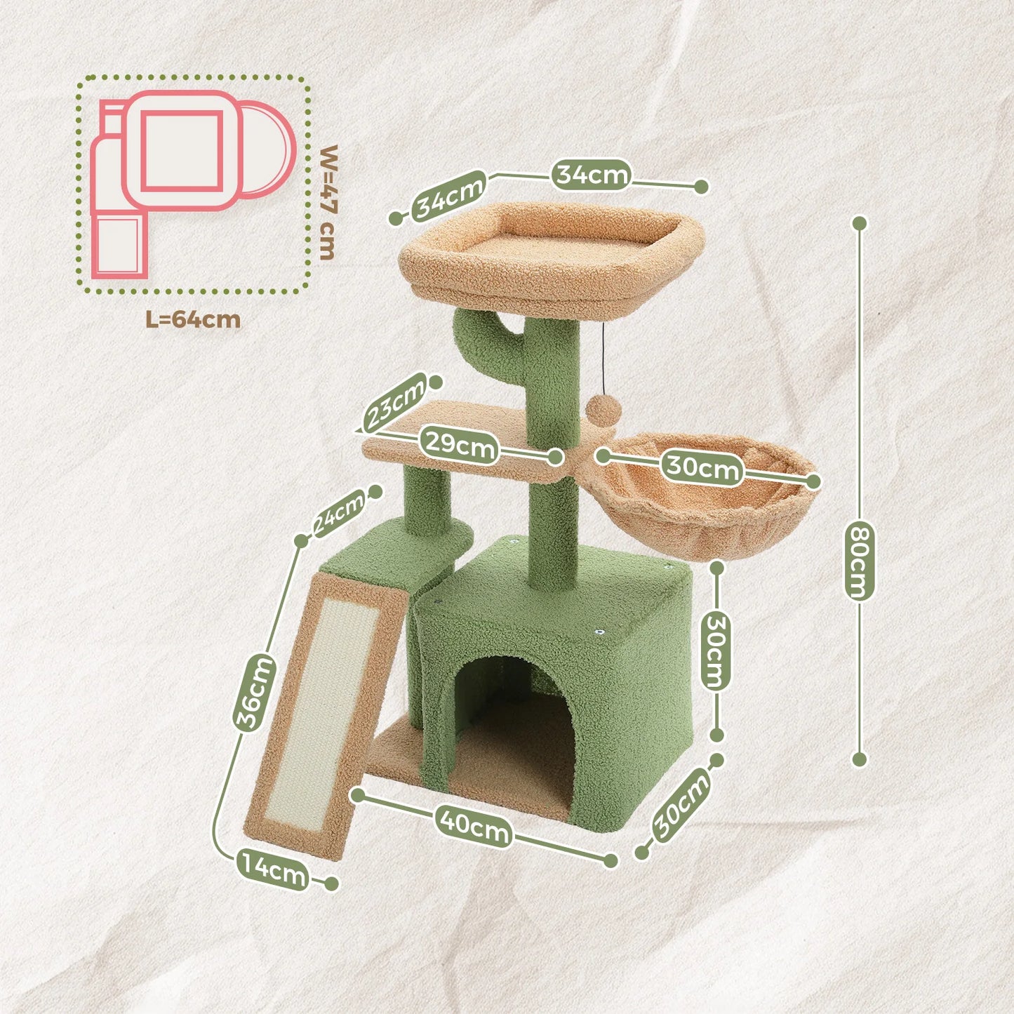 Cat Tree Tower for Indoor Cats - 2 Styles with Scratching Posts, Hammock, and Removable Top Perch - Grey