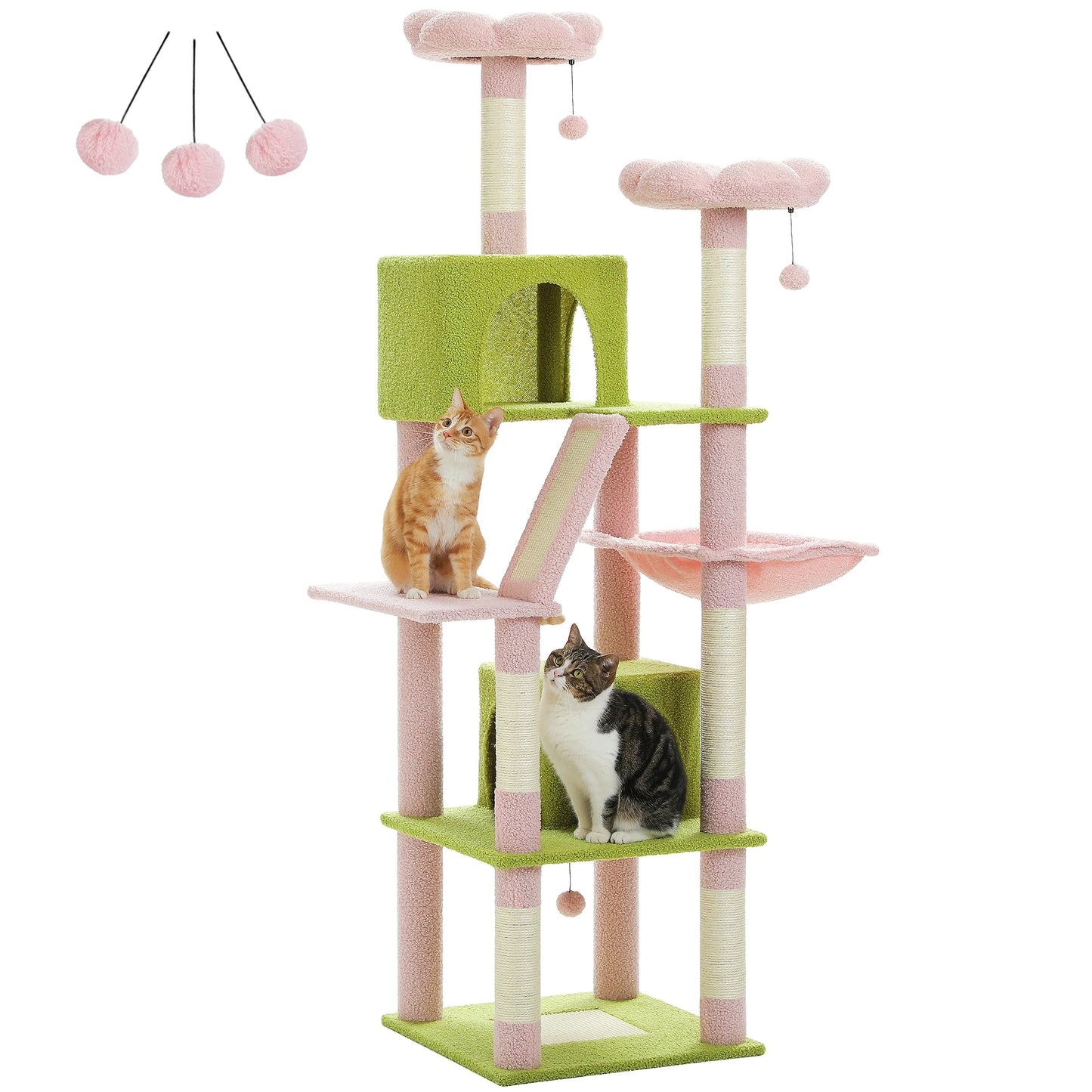 Large Cat Tree Tall Cat Tower for Indoor Cats - Multi-Level Plush Cat Condo with Scratching Posts and Perches
