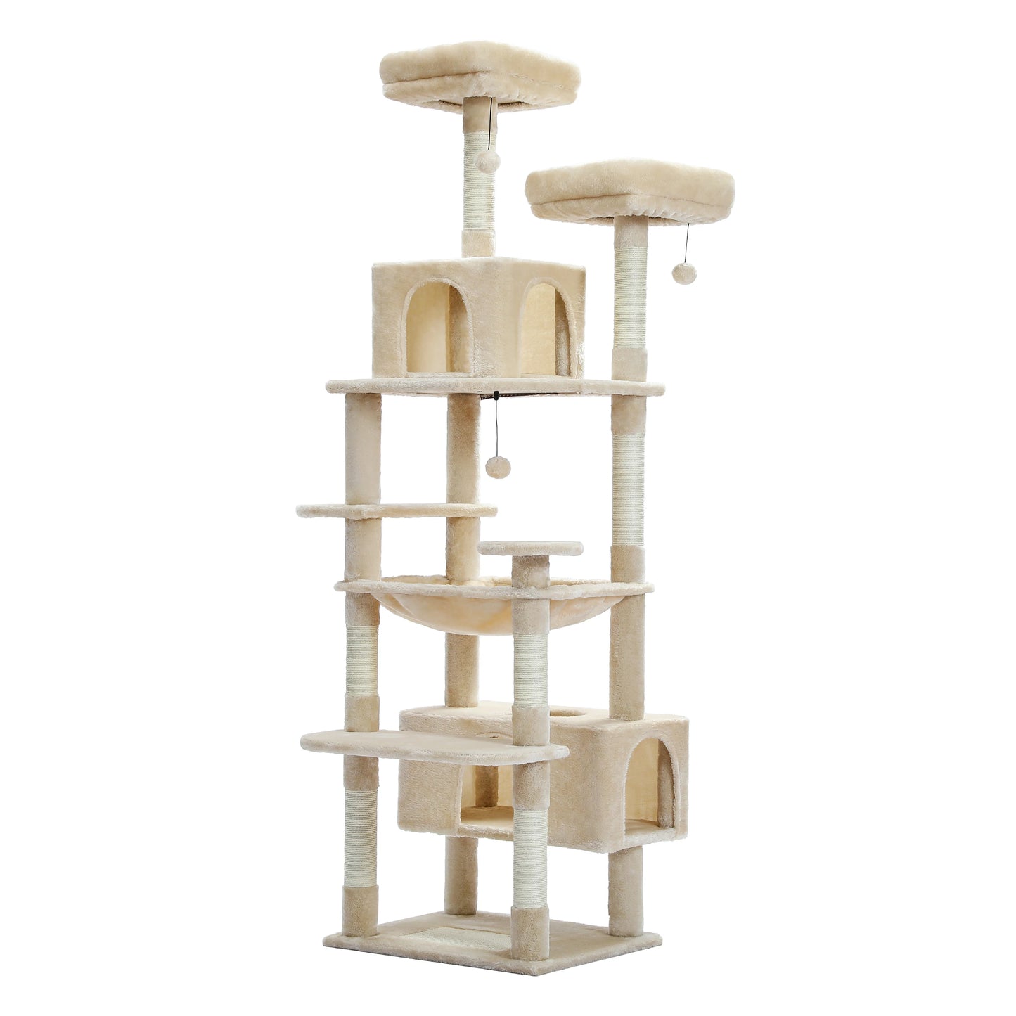 Large Cat Tree Tall Cat Tower for Indoor Cats - Multi-Level Plush Cat Condo with Scratching Posts and Perches