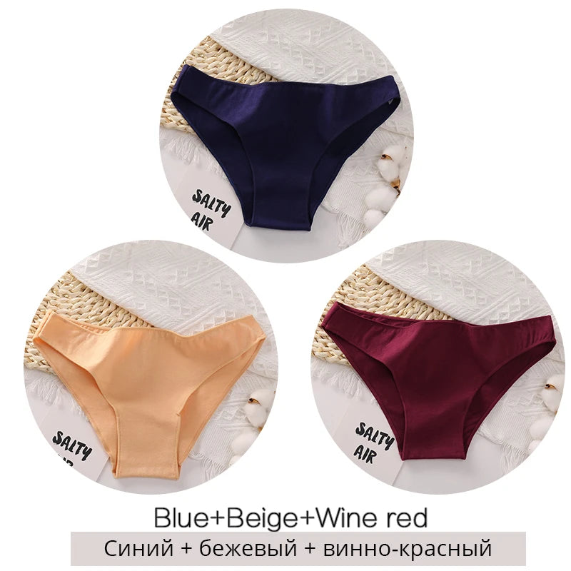 FINETOO M-2XL Women Cotton Underwear 3Pcs/set