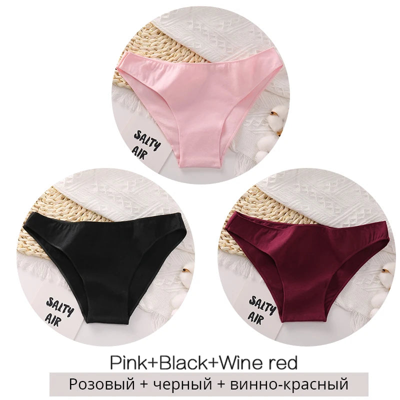 FINETOO M-2XL Women Cotton Underwear 3Pcs/set