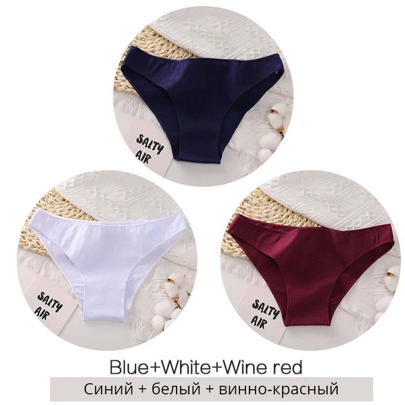 FINETOO M-2XL Women Cotton Underwear 3Pcs/set