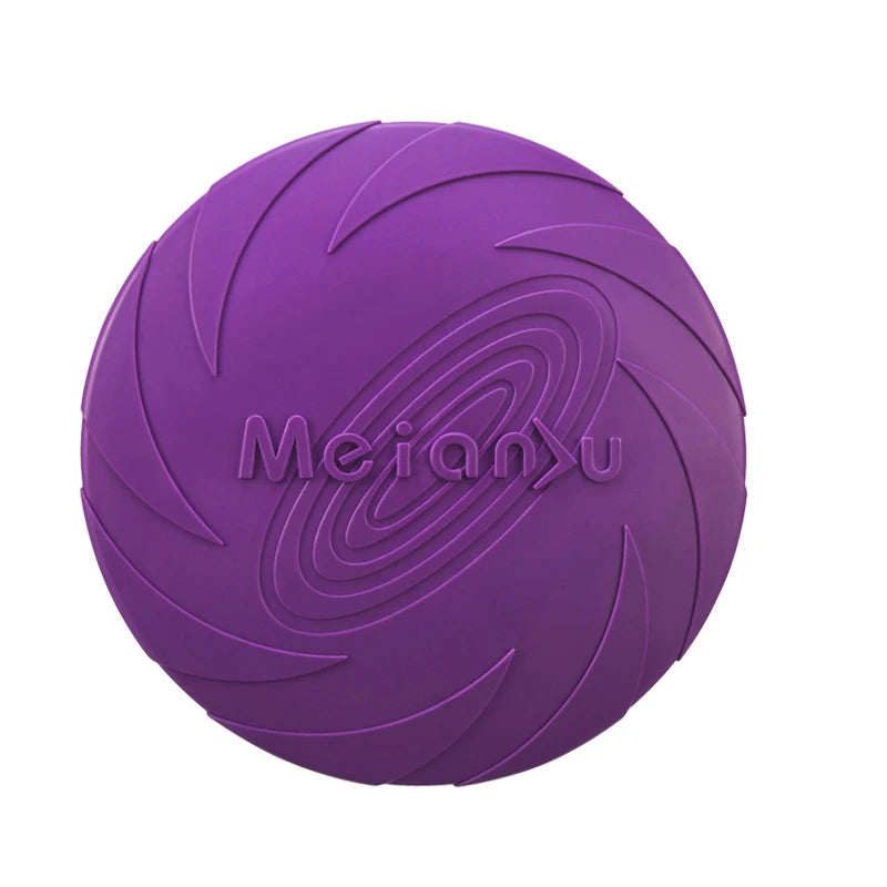 Silicone Flying Disc Dog Toy - Multicolor, Durable Chew Toy for Outdoor Fun