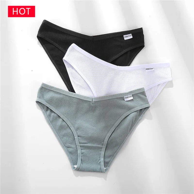 FINETOO 3PCS Women's Cotton Panty Set