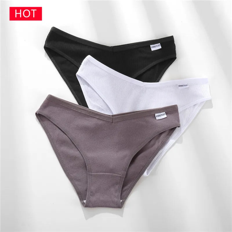 FINETOO 3PCS Women's Cotton Panty Set