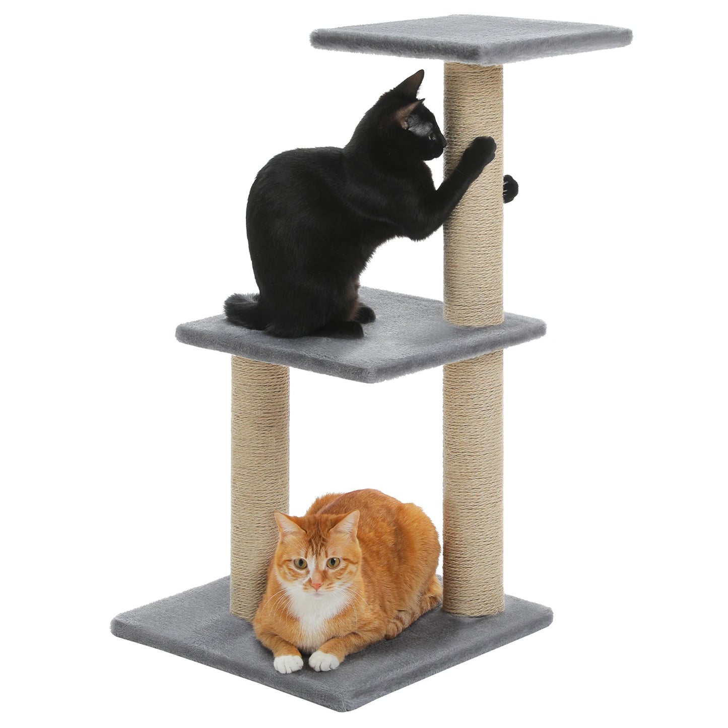 Cat Tree Tower for Indoor Cats - 2 Styles with Scratching Posts, Hammock, and Removable Top Perch - Grey