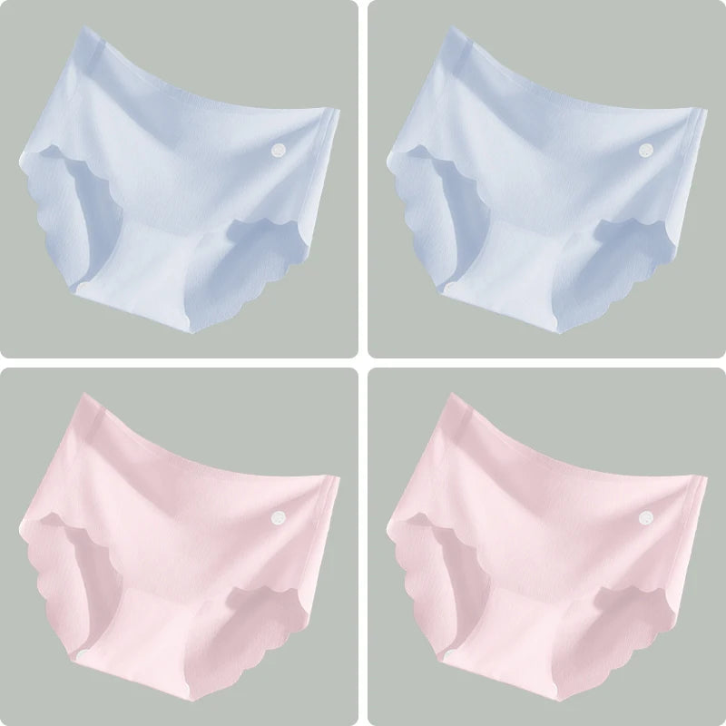 4PCS Ultra-thin Ice Silk Seamless Women's Panties