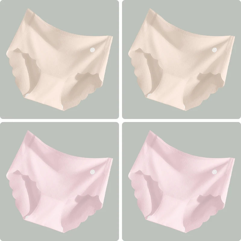 4PCS Ultra-thin Ice Silk Seamless Women's Panties