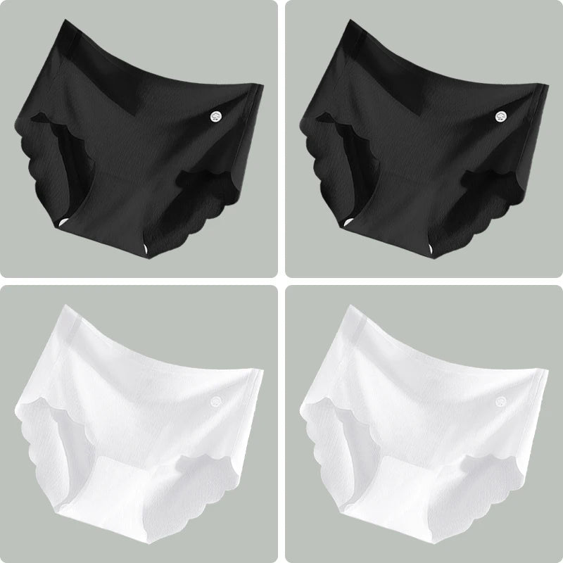 4PCS Ultra-thin Ice Silk Seamless Women's Panties